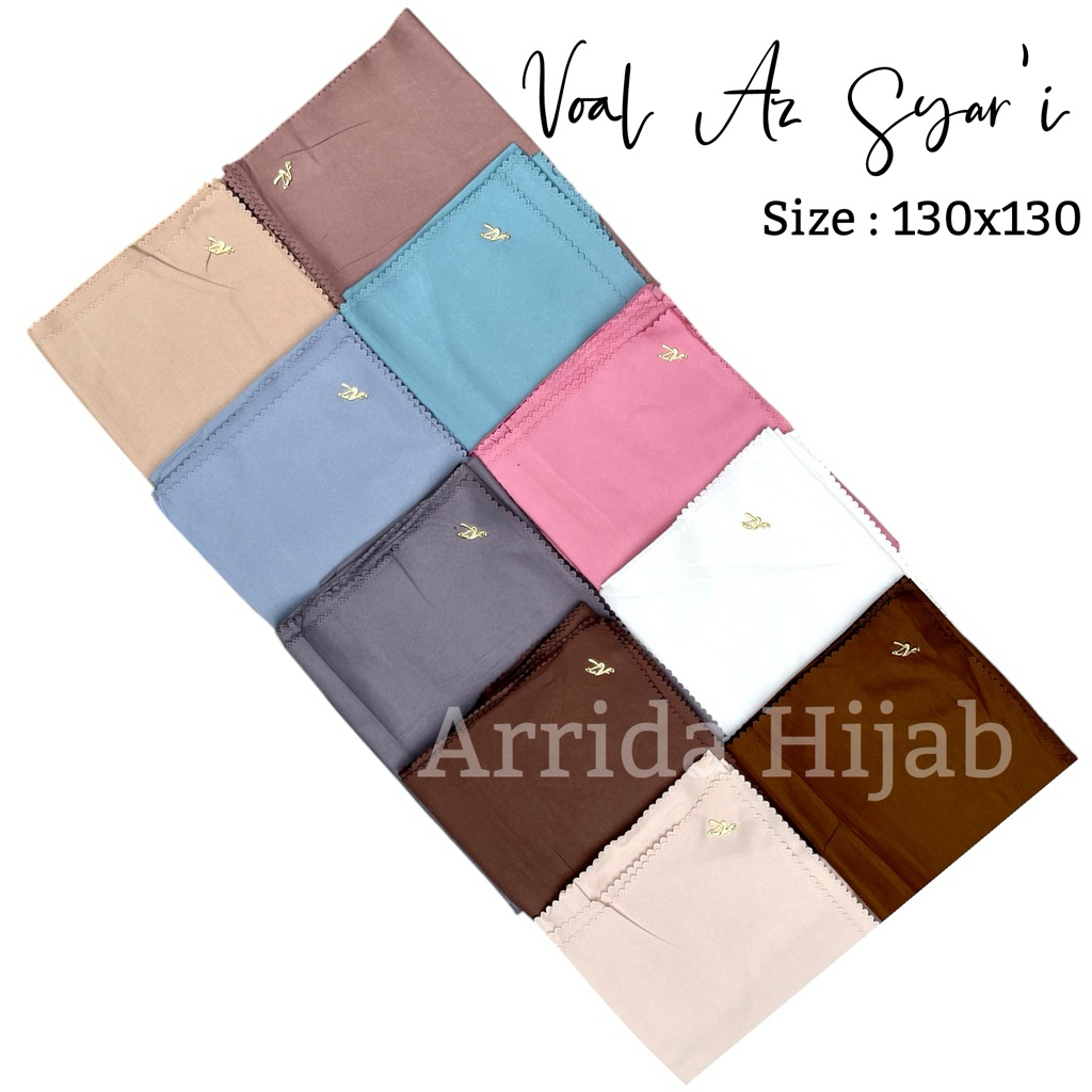 Segiempat Jumbo Syari 130x130 Metal logo  FREE POUCH / Azara Oskara Jumbo / Voal syari jumbo / Jilba