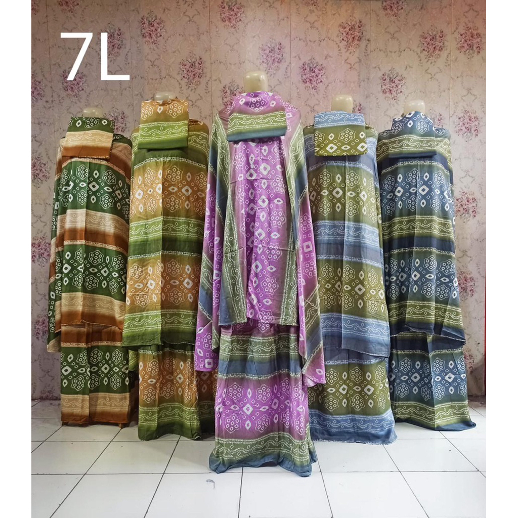 TERBARU TERBARU Mukena Jumputan Titik 7 Printing Palembang Bahan Katun Rayon Ukuran Jumbo