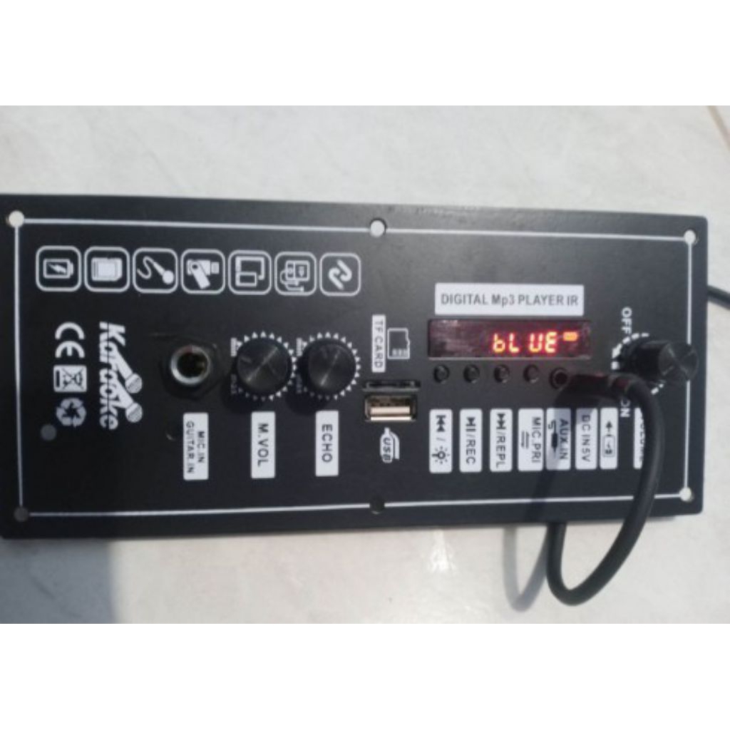 Ampli Modul Karaoke Digital Led indikator Music Box Mixer saklar potensio Echo Mic Double mic Memory