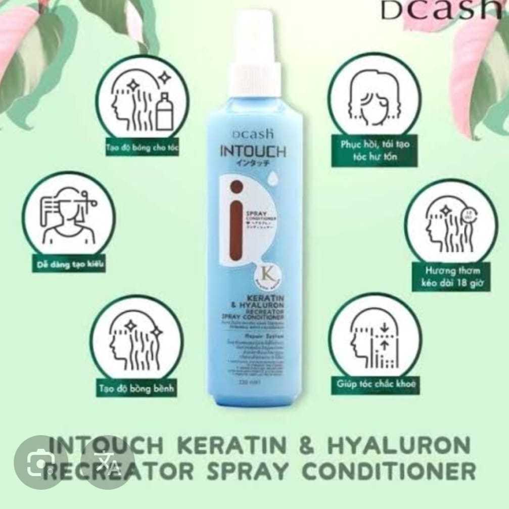 DCASH INTOUCH SPRAY CONDITIONER, AGAR RAMBUT BERKILAU DAN SEHAT TERLINDUNGI DR ALAT CATOK RAMBUT