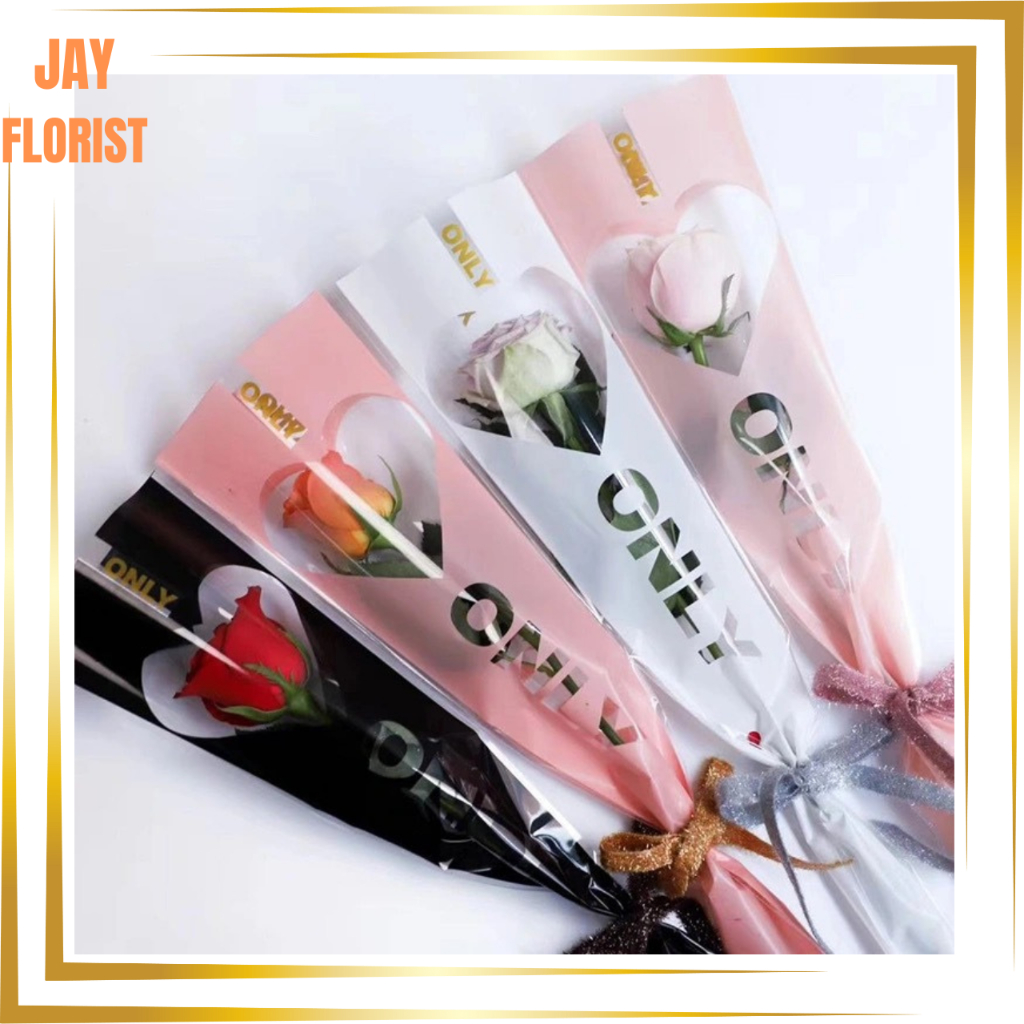 

SF17 Flower Wrapping Plastik Mini Buket Mawar Plastik Bungkus Bunga Artificial