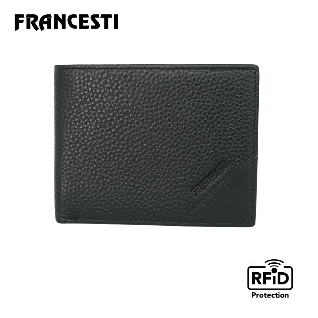 Francesti  Dompet Kartu RFID Protection Pria/Wanita 200 Genuine Leather Asli kulit sapi,Original