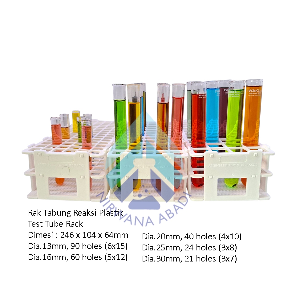 Rak Tabung Reaksi Plastik, Test Tube Rack PP, RRT