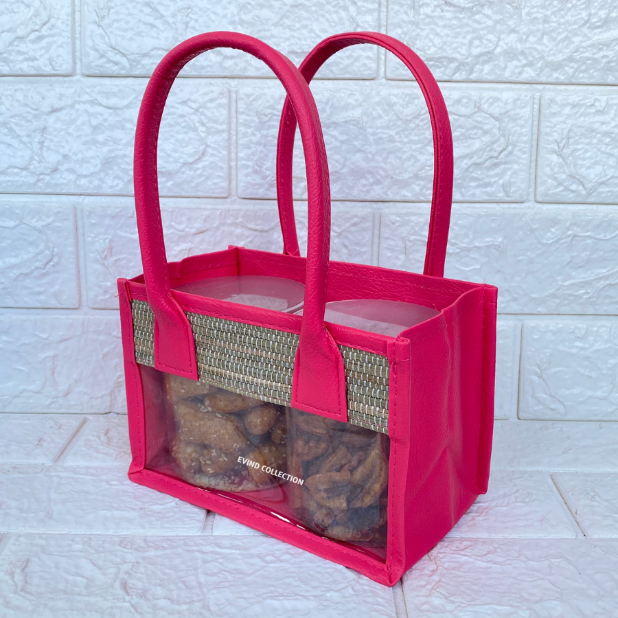 

Tas Parcel Mika Mendong (Pink) Ukuran 2 Toples Silinder Tas Mika Hampers