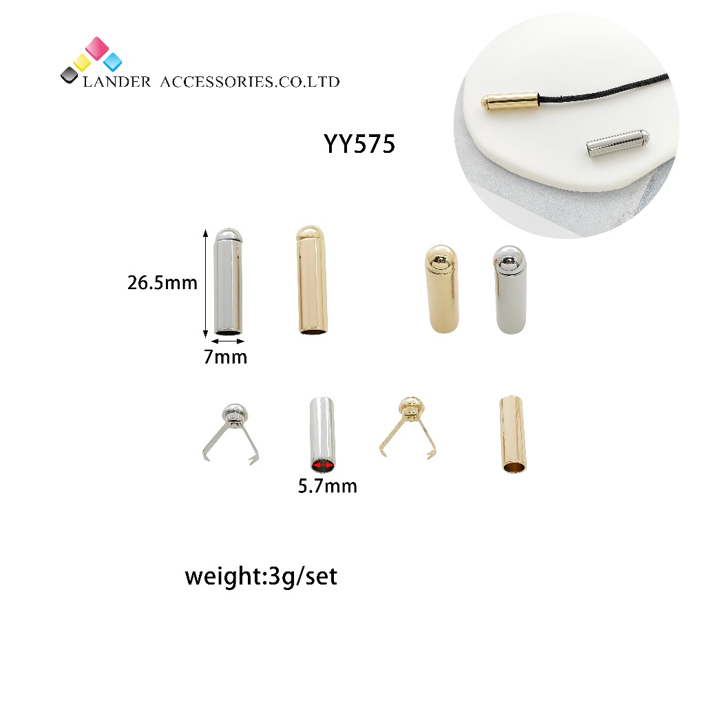 Aglet Tutup Ujung Tali Sepatu Hoodie Gelang Klep Tabung Polos LANDER / Stopper / YY-575