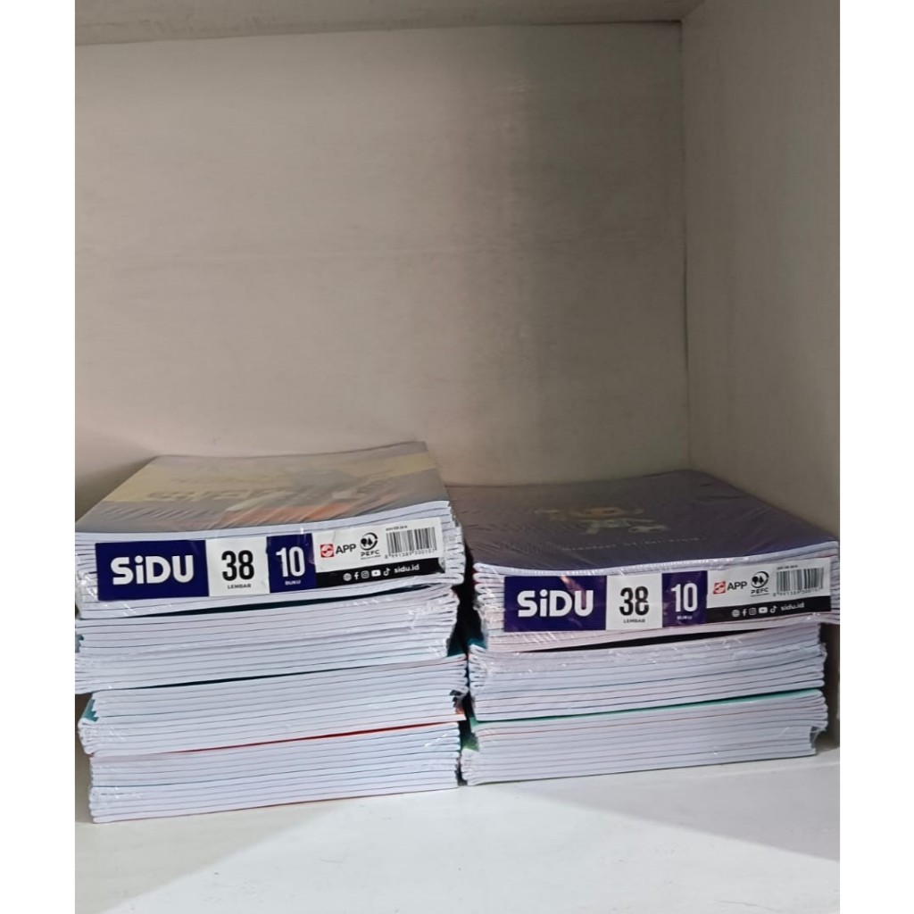 

Spesifikasi produk Isi 38 lembar Merk : sinar dunia Cover : netral Bahan : hvs Garis : 25 garis Ukuran : kwarto 15 x21 Harga per 10 pcs buku / 1 pak