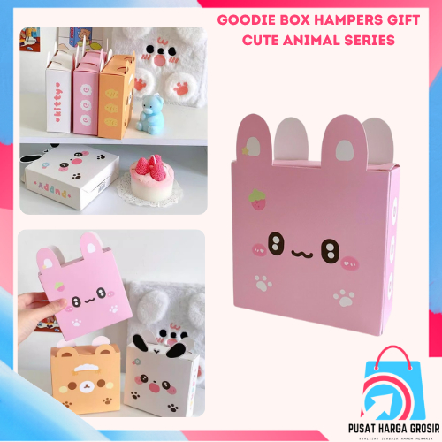 

PHG - Goodie Box Hampers Gift Cute Animal Series Paper Box Ultah Kids Dus hadiah Snack Permen Kue karakter kartun lucu Tas Box Bingkisan Ulang tahun