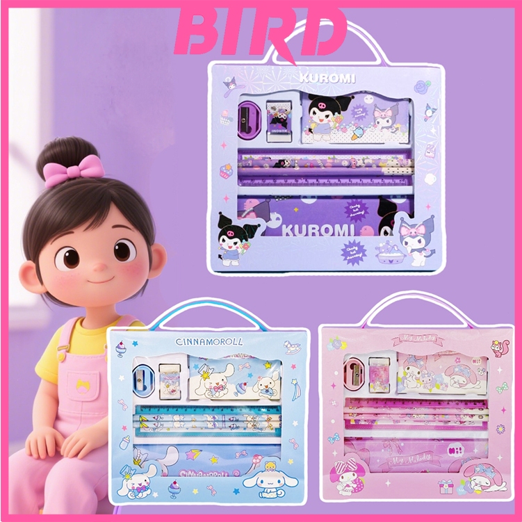 

BirdToys 7 in 1 Pensil Box Hadiah Kuromi Cinnamoroll Anak Alat Tulis Anak Tk Kotak Pensil Set