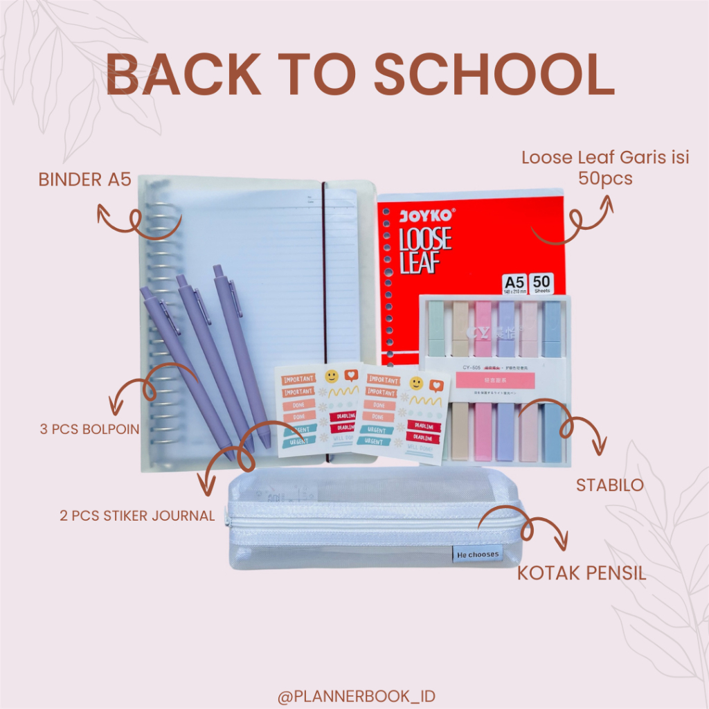 

Paket Binder Transparan kampus Kuliah | Binder Paket Sekolah Set | Back To School