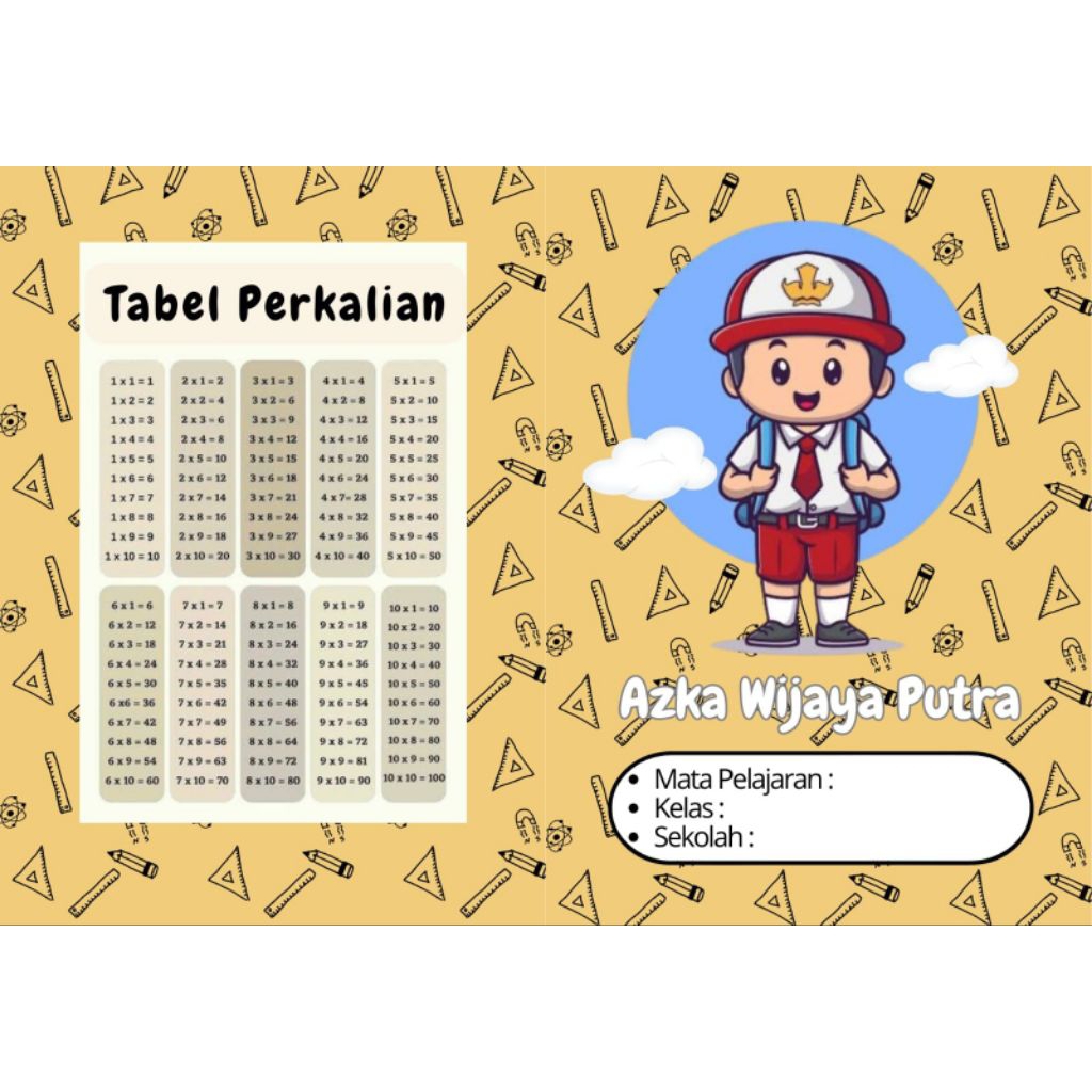 

Buku tulis sekolah custome || SD laki-laki