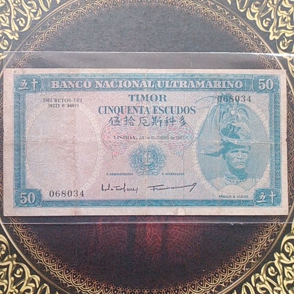 Uang Timor Portugis 50 Escudo 1967 vf