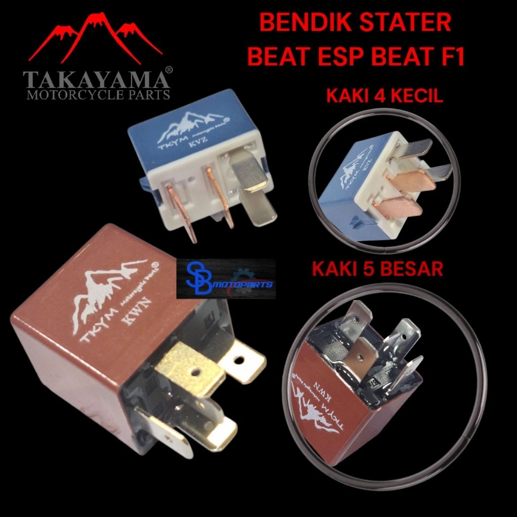SWITCH STATER RELAY STATER BEAT ESP BEAT F1 SCOOPY F1 KAKI 4 KECIL DAN KAKI 5 BESAR BEST QUALITY