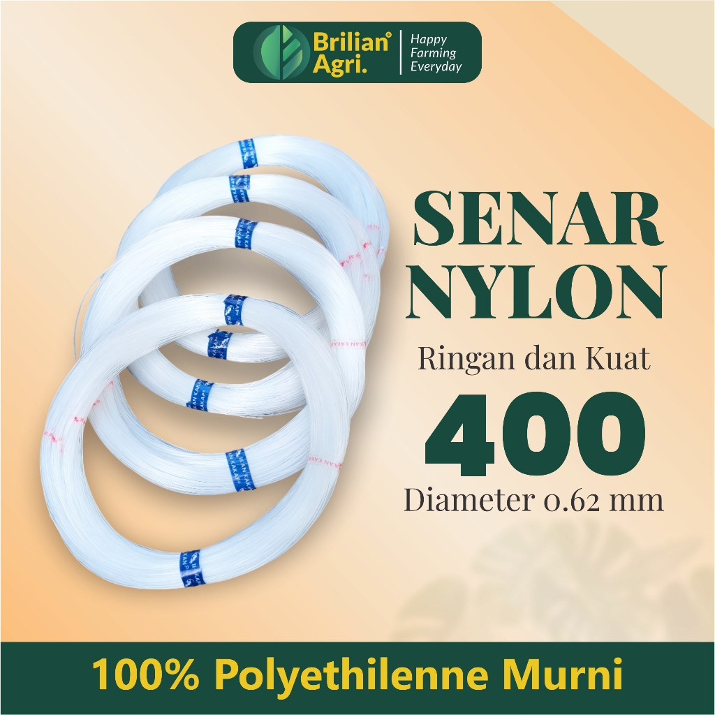 BRILIAN - Senar Cap Ikan Kakap Ukuran 400 per Roll /Tali Senar Pancing / Senar Layangan