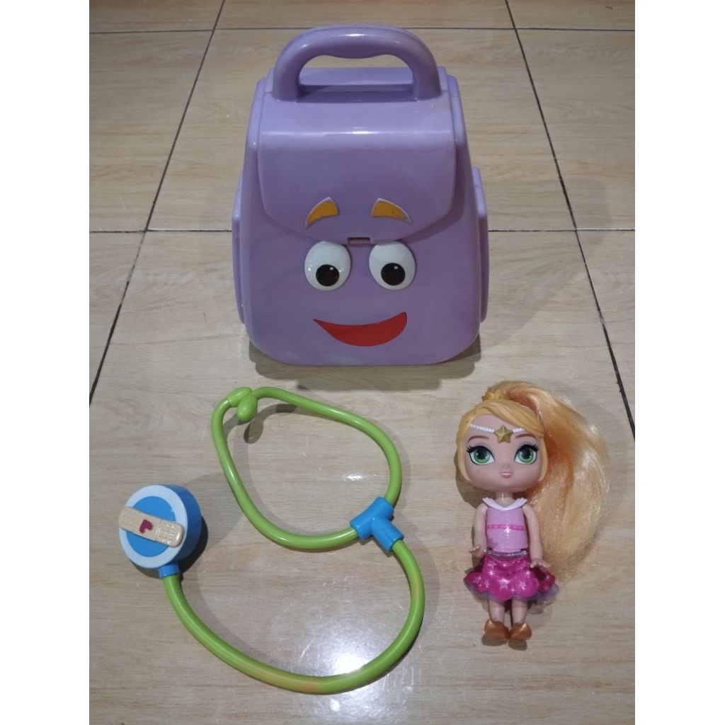 Take All Dora Bag Mattel tas + Stethoscope Doc Mcstuffin Disney doctor dokter + Shimmer and Shine Do