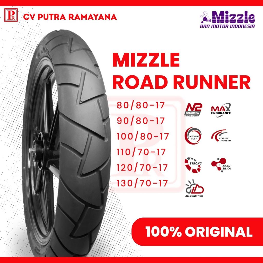 BAN MOTOR MIZZLE RING 17 ROAD RUNNER 90/80-17 TUBELESS