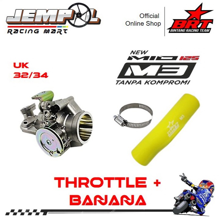 BRT TB Throttle Body + Banana Velocity Mio M3, Soul GT 125, Fino 125 & X-Ride 125