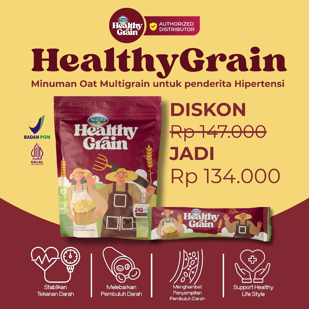 

1 Pouch HealthyGrain Oat Multigrain Sehat untuk Menurunkan Hipertensi Original Official Store Asli