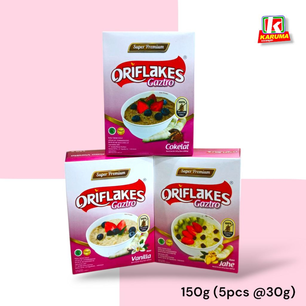 

ORIFLAKES Gaztro 150g (5pcs@30g) Bubur Sereal Ararut ( Pati Garut ) SUPER PREMIUM