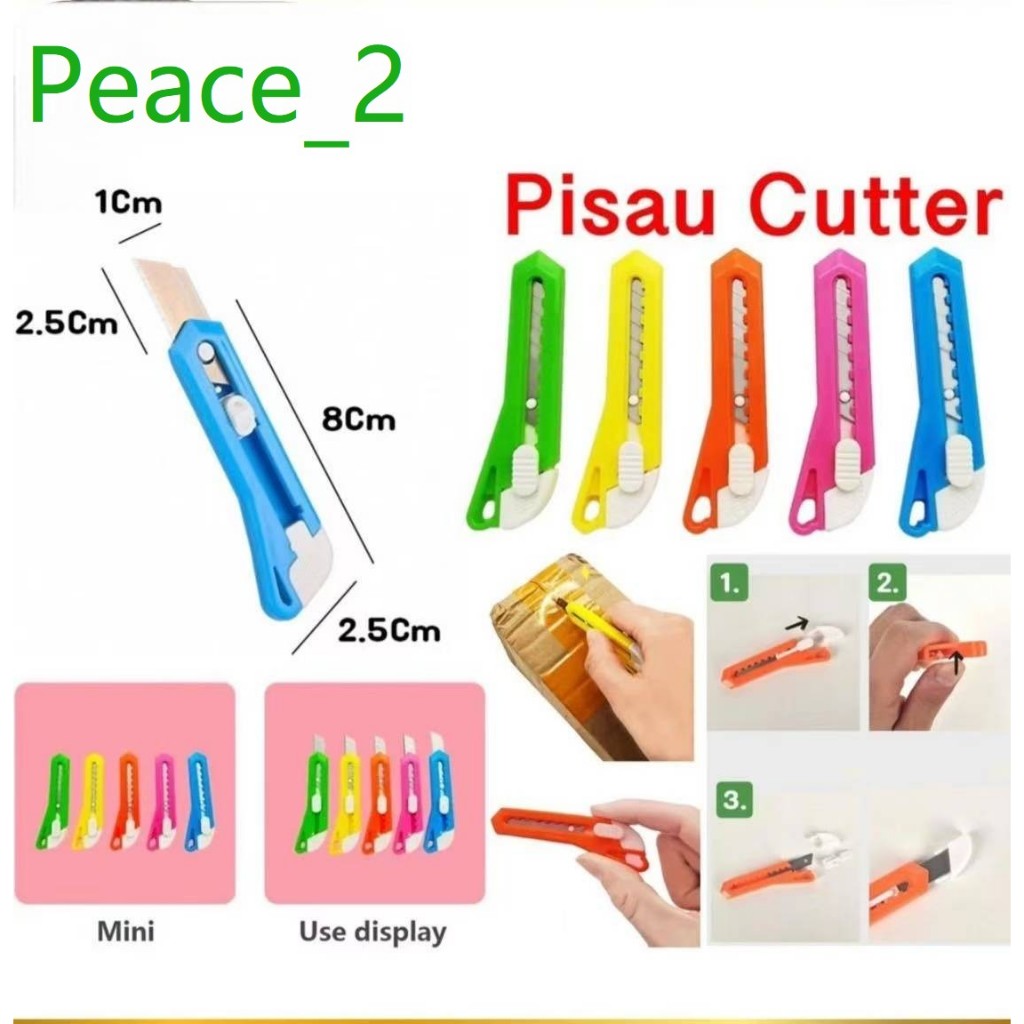 

Pisau Cutter Mini Gantungan Kunci Pisau Cutter Kecil Silet Tajam Pemotong Praktis