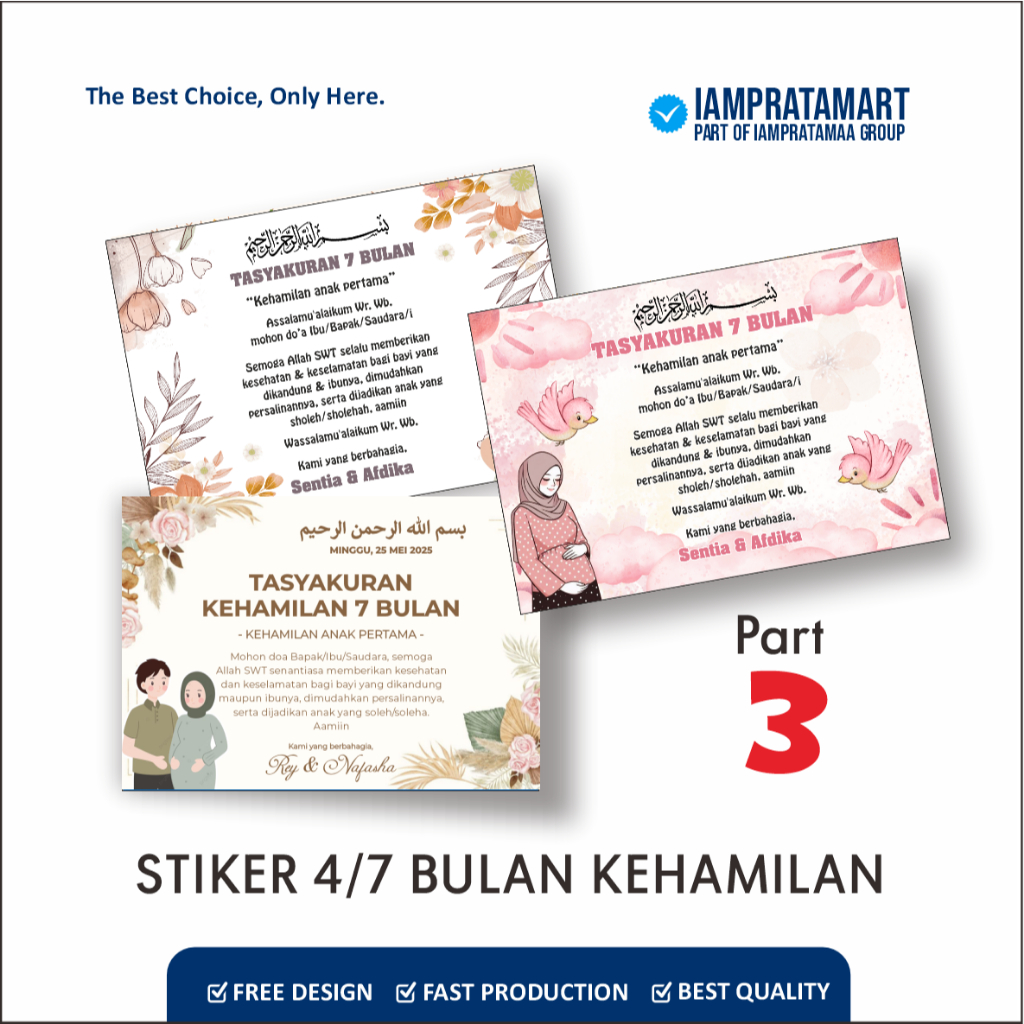 Cetak Stiker Tasyakuran 4 Bulanan, Tasyakuran 7 Bulanan Kehamilan, Tasyakuran Kehamilan