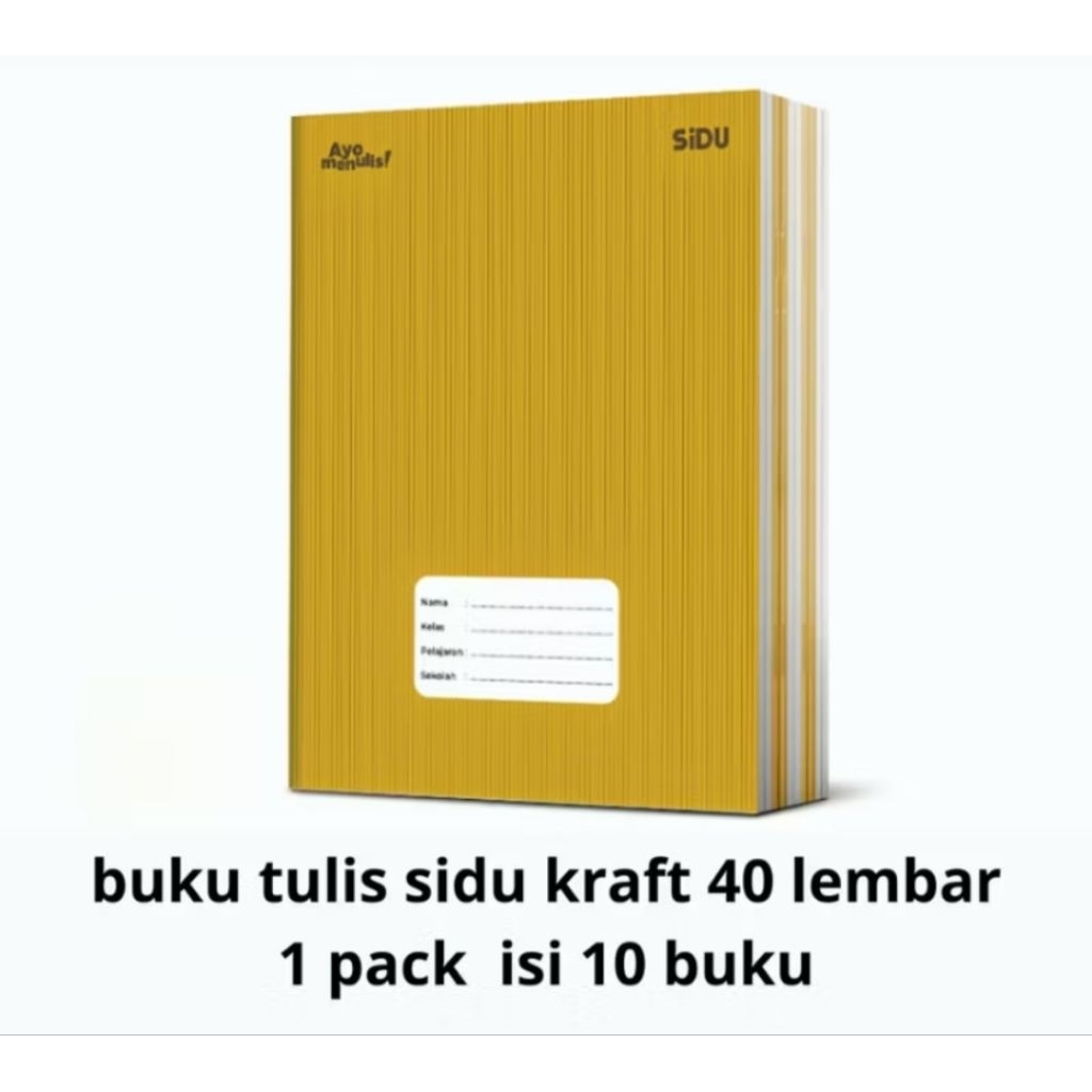 

Buku tulis sidu sampul coklat Kraft isi 40 lembar 1 pack isi 10 buku