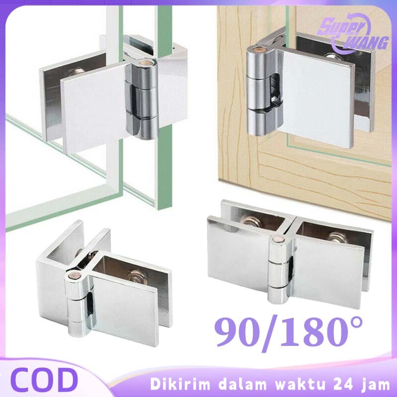 Engsel Kaca Jepit 90°/180° Engsel Tanam Pintu Kaca Engsel Kaca Lemari Engsel Pintu Kaca Jepit Untuk 