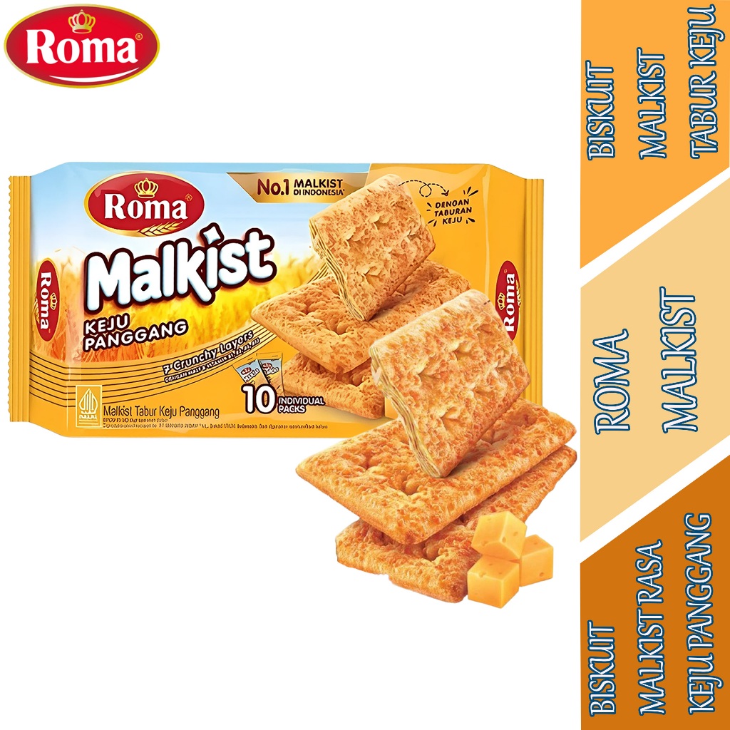 

Biskuit Tabur Keju Panggang - Biscuit Roma Malkist - Biskuit Malkist - 110gr