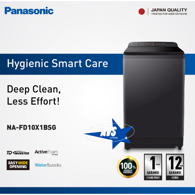 PANASONIC MESIN CUCI 1 TABUNG TOP LOADING 10KG NA-FD10X1BAG