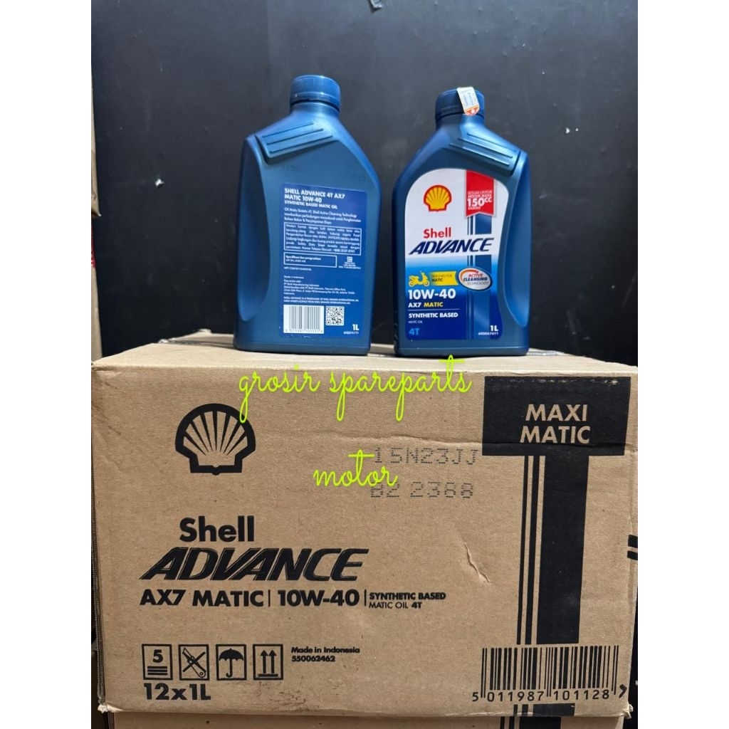 OLI SHELL AX7 MATIC 1 LITER 10W-40 HARGA PER DUS 1 DUS