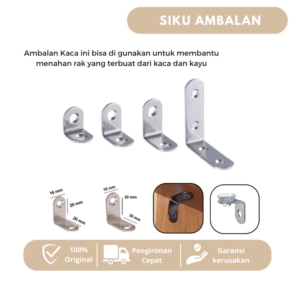 Siku Ambalan L / Bracket Siku Ambalan / Penyangga Siku ( Siku Ambalan Rak Dinding )