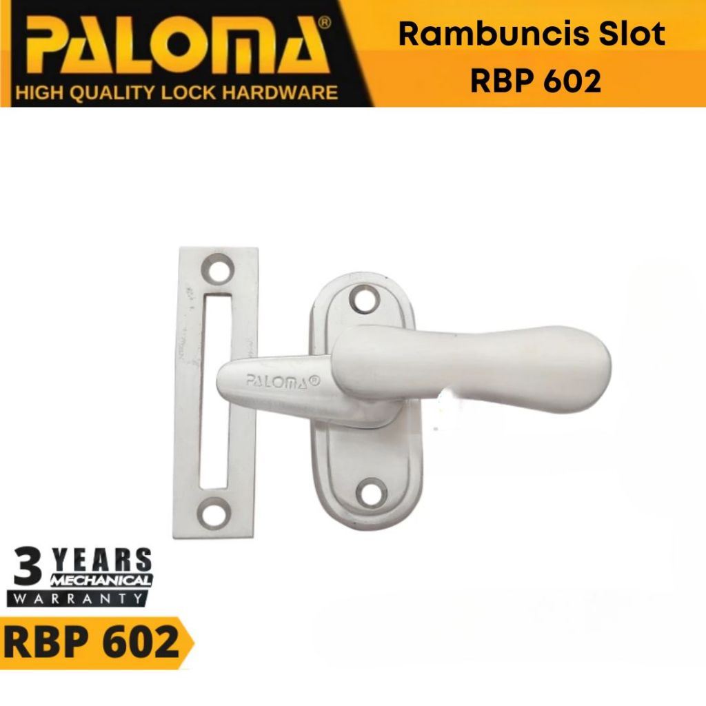 Rambuncis Slot Kunci Jendela Paloma RBP 602 PALOMA Pengunci Jendela Satin
