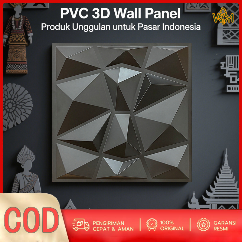 WALL PANEL 3D PVC WALLPANEL WALLPAPER DINDING / WALL PANNEL 30x30CM