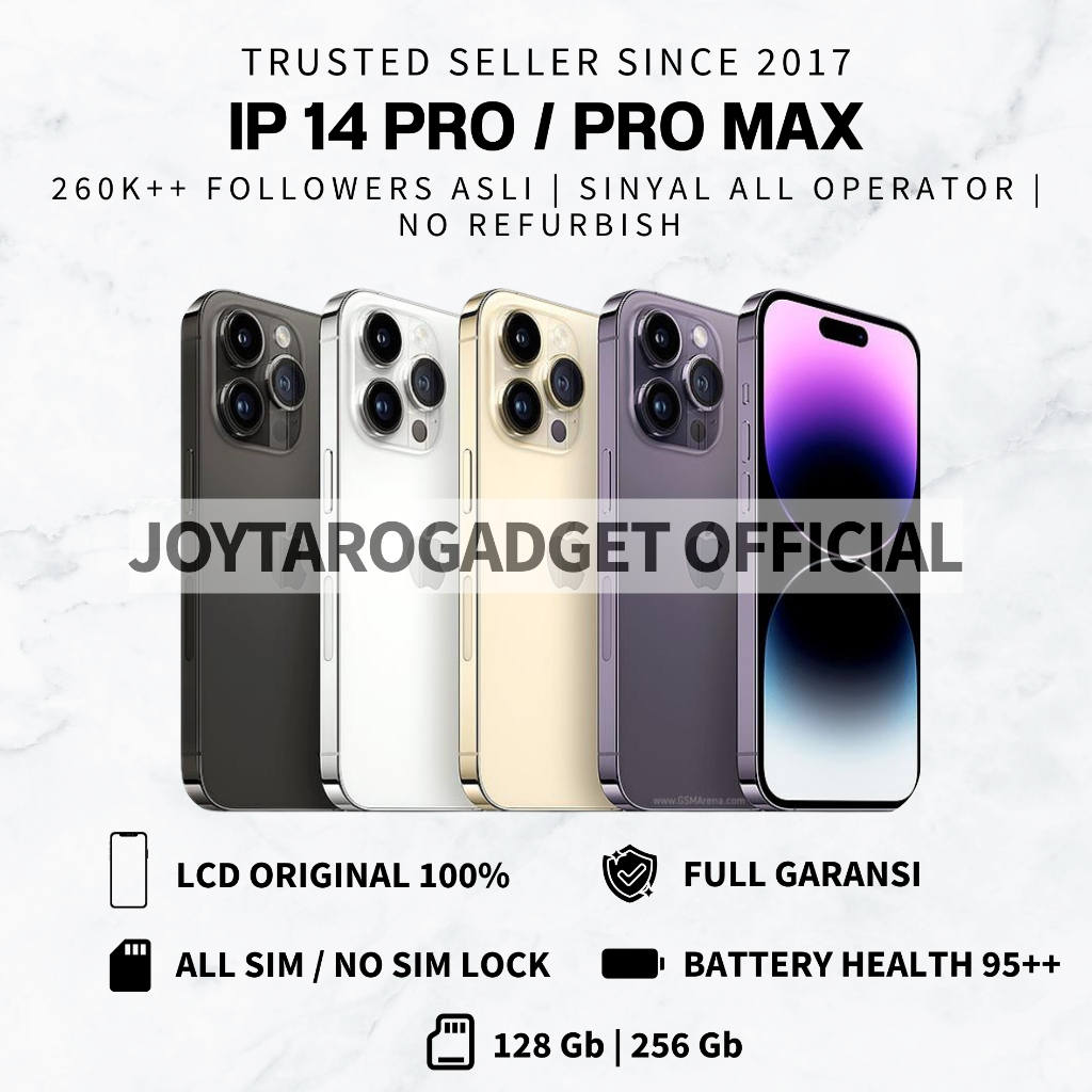 

iPHONE 14 pro / iP 14 Pro max 128 gb 256 gb Lcd Original 100% Fullset No Refurbish No Rekondisi