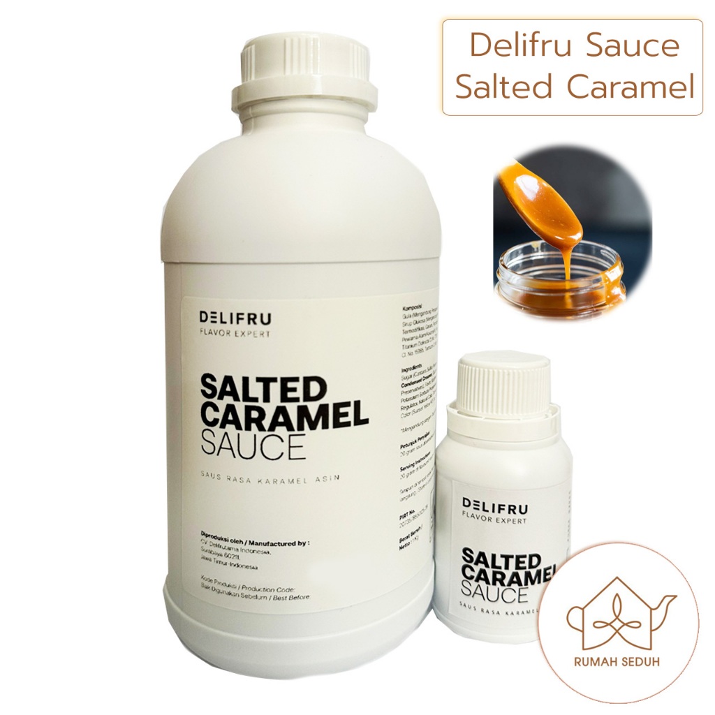 

Delifru Sauce 1kg Salted Caramel Sauce - Saos Karamel Asin untuk Topping Kopi