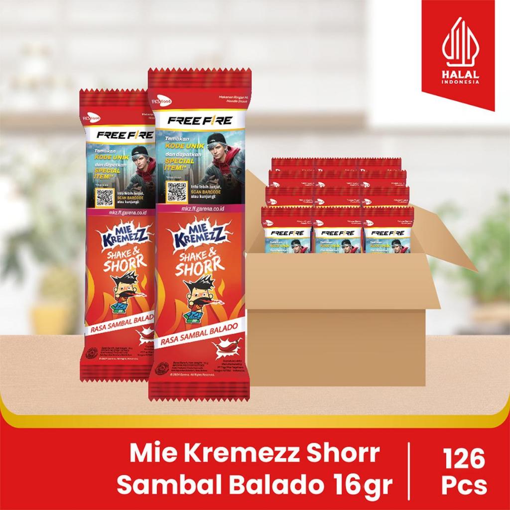 

Mie Kremezz Shorr - Sambal Balado - 1 Karton (6box) - 126 Pcs - 16gr
