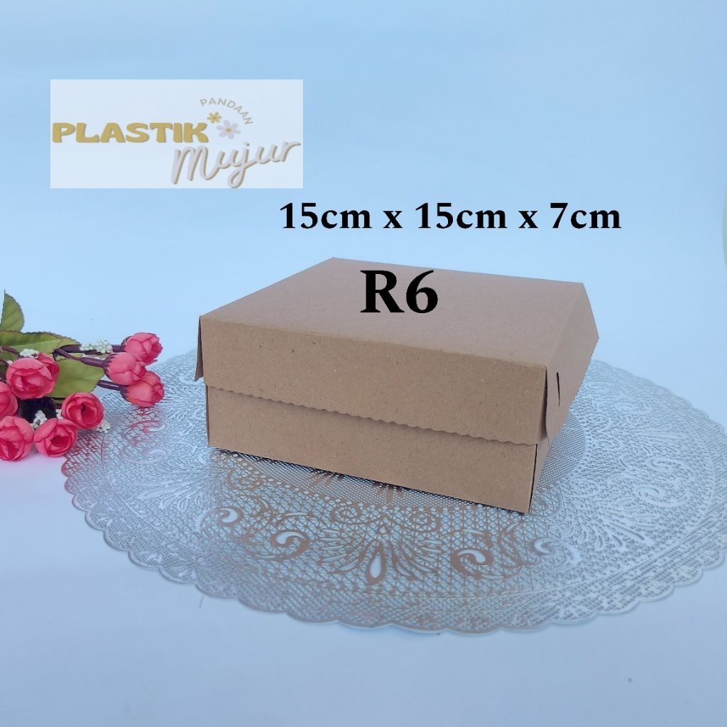 

Dus Kue R6 15x15 / Box Kue R6 Coklat