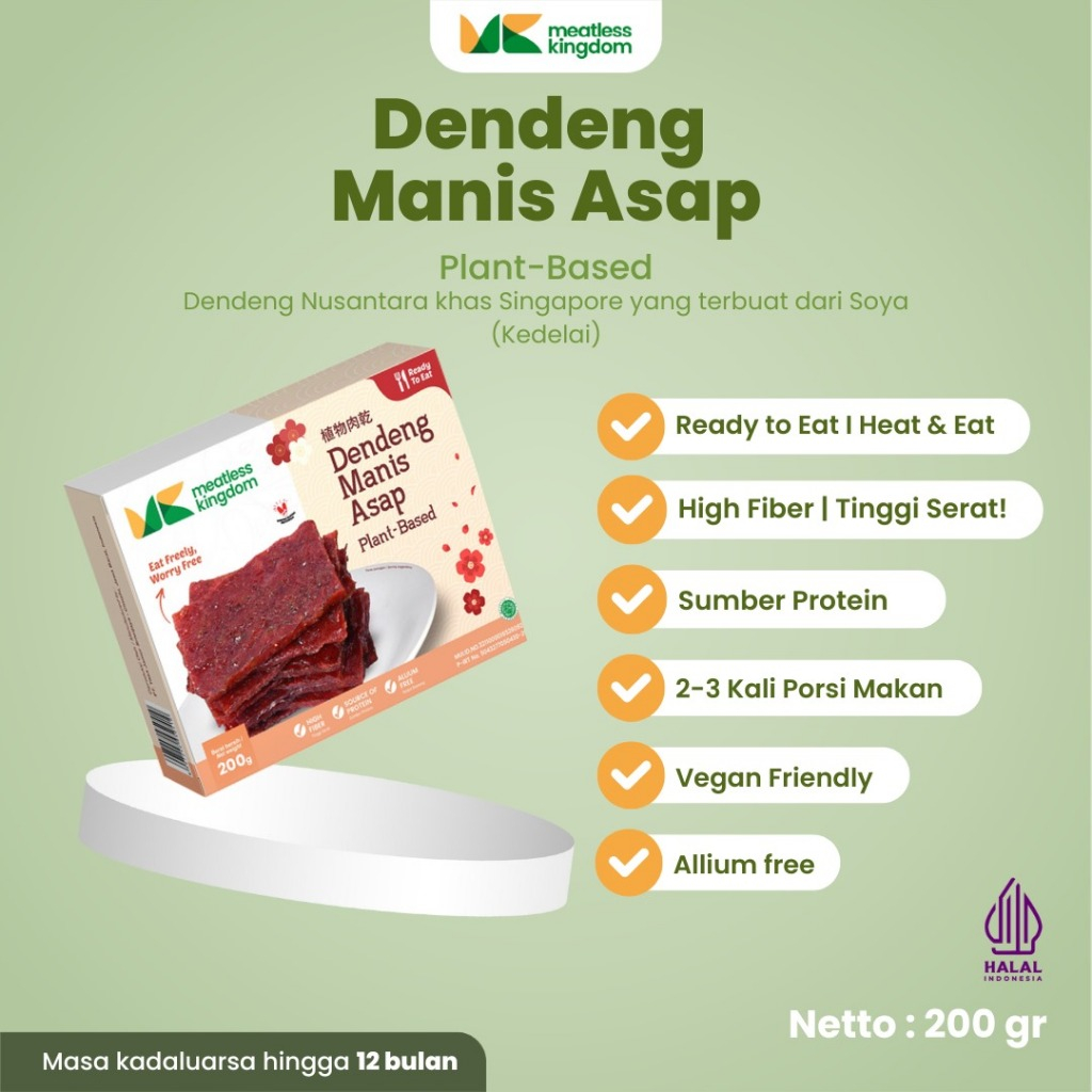 

WefeverrStore - Daging Vegan Dendeng rasa Manis Asap - Meatless Kingdom - Kaya Serat &SumberProtein