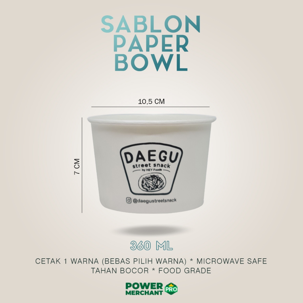 Wonder Cup || SABLON SATU WARNA PAPER BOWL CUSTOM – 360 ml / 500 ml / 600 ml / 650 ml / 720 ml / 800