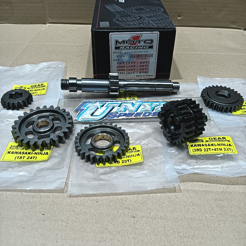 GIGI GEAR GIR GER RASIO NINJA R RR SS SPEK 402M 500M SUNMORY TOURING MOTO1 RACING 11T/24T