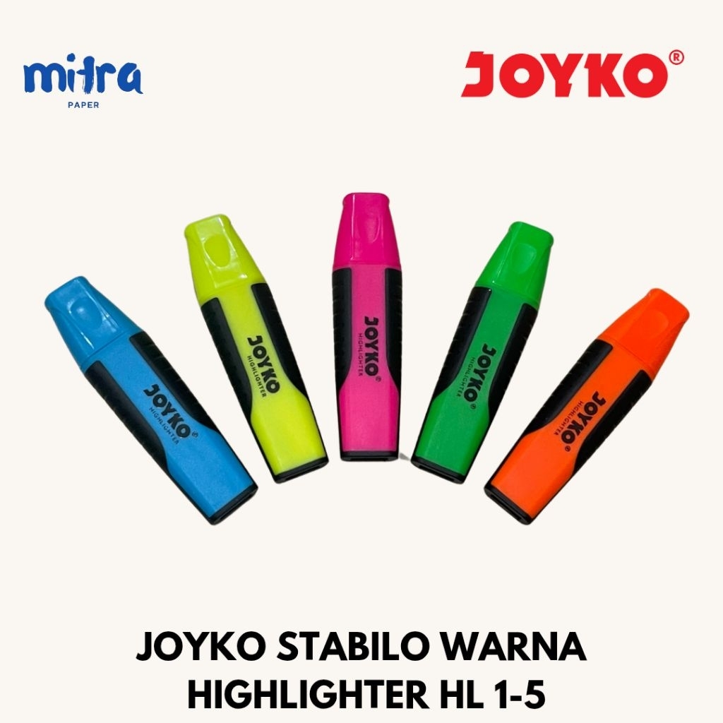 

JOYKO Stabilo Higlighter / Spidol Stabilo / Highlighter Marker / Stabilo Warna Warni Joyko HL 1-5