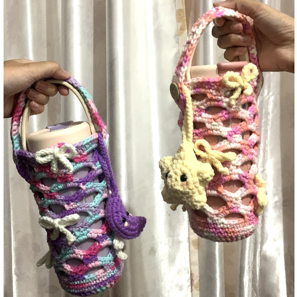 Tas Botol Rajut/Crochet Tumbler Holder/Sarung Botol Minum Rajut