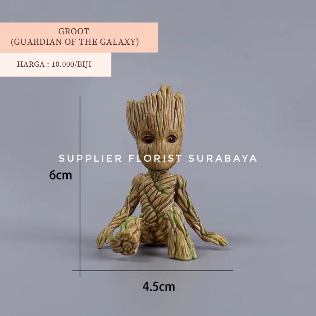 [GROOT] MINIATUR KUE TART BABY GROOT GUARDIAN OF THE GALAXY MINI KECIL AKAR HIASAN KUE TART ULANG TA