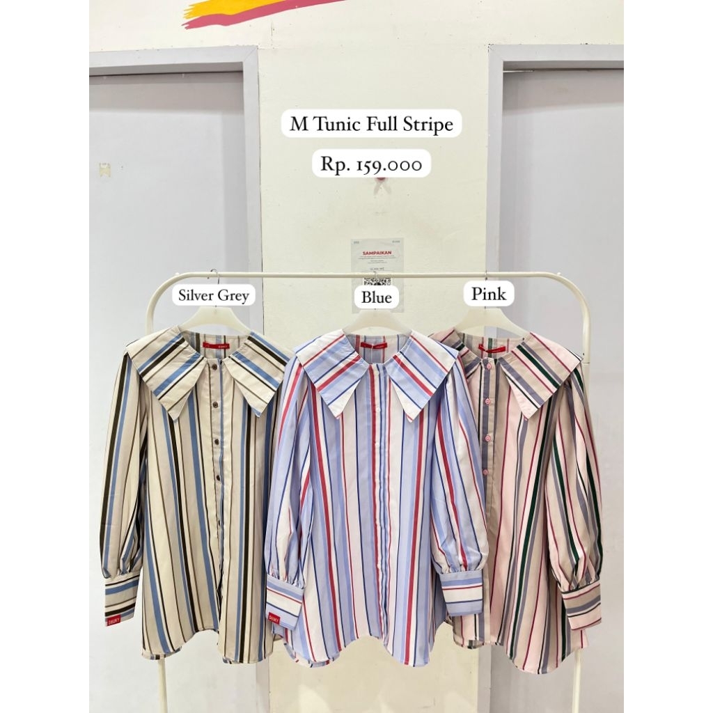 M tunic full stripe dauky tunik dauky stripe