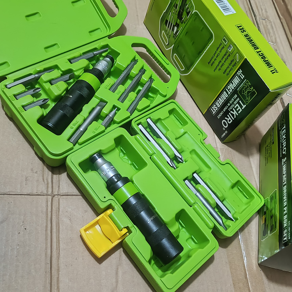 obeng ketok tekiro set lengkap 11 pcs / obeng set tekiro lengkap 5pcs / Impact driver