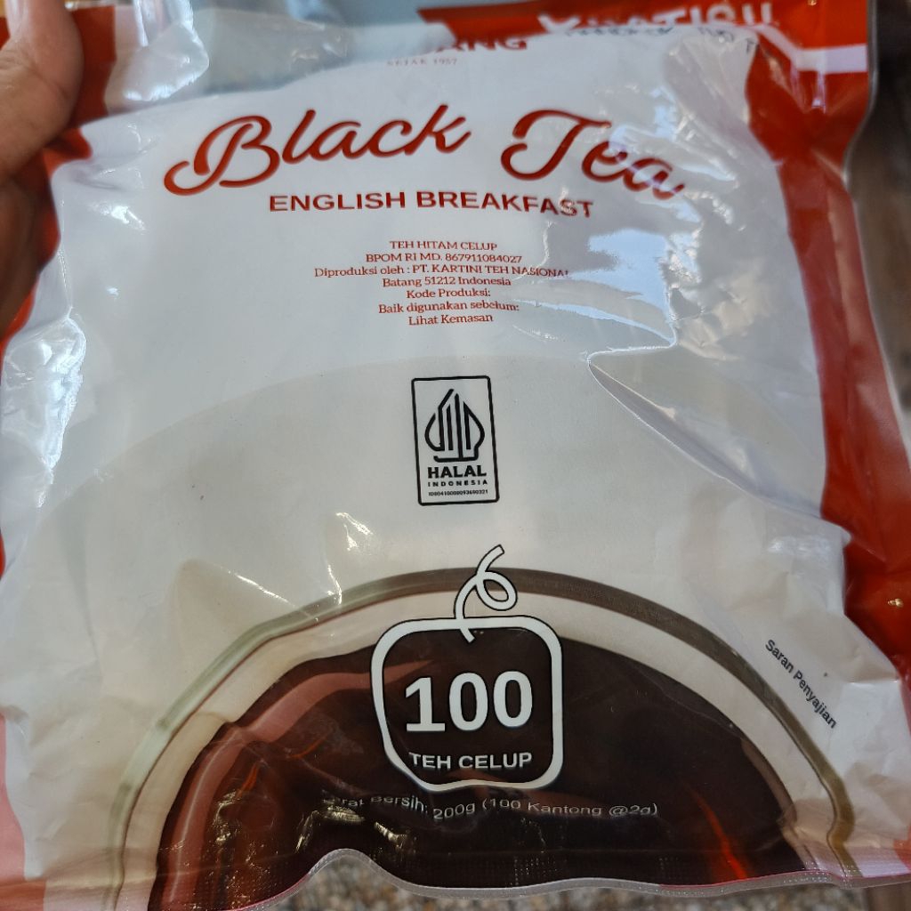 

Teh Dandang Black Tea Celup Isi 100 Bags GRATIS PIRING/GELAS CANTIK