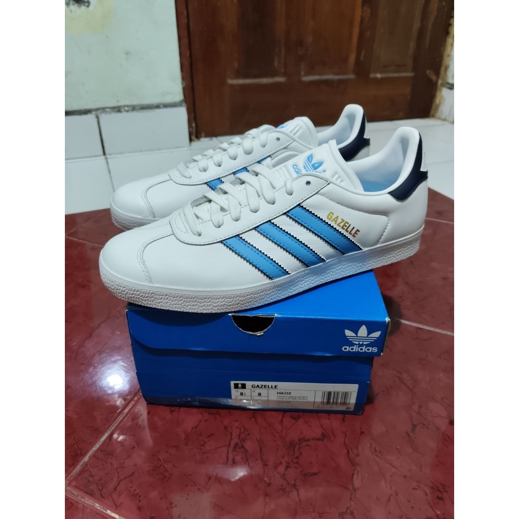 Adidas Gazelle Leather Warna Putih Size 42 Kondisi Baru Original 100%