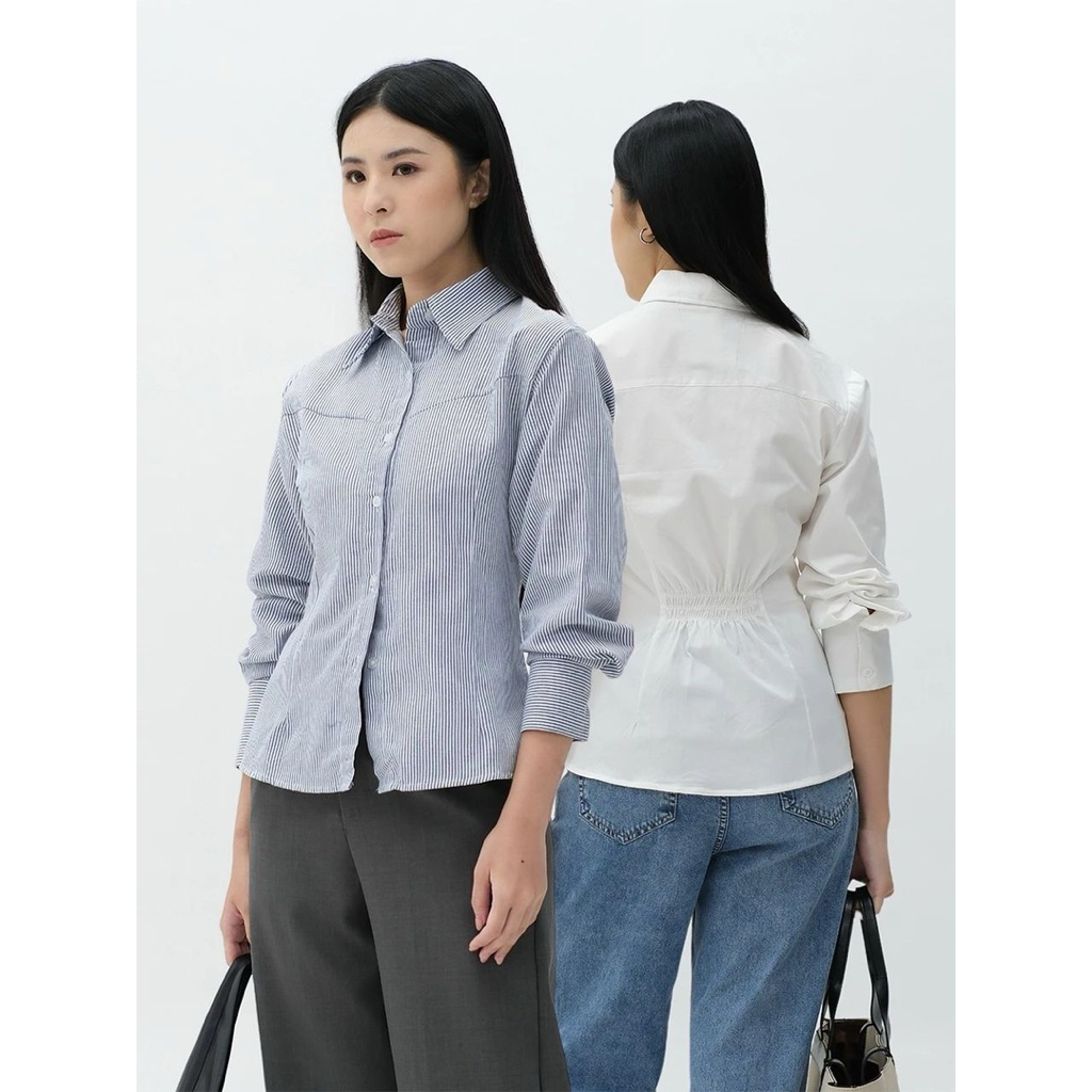 Kemeja Fitted Wanita | Katherine Shirt | FLAWSOME