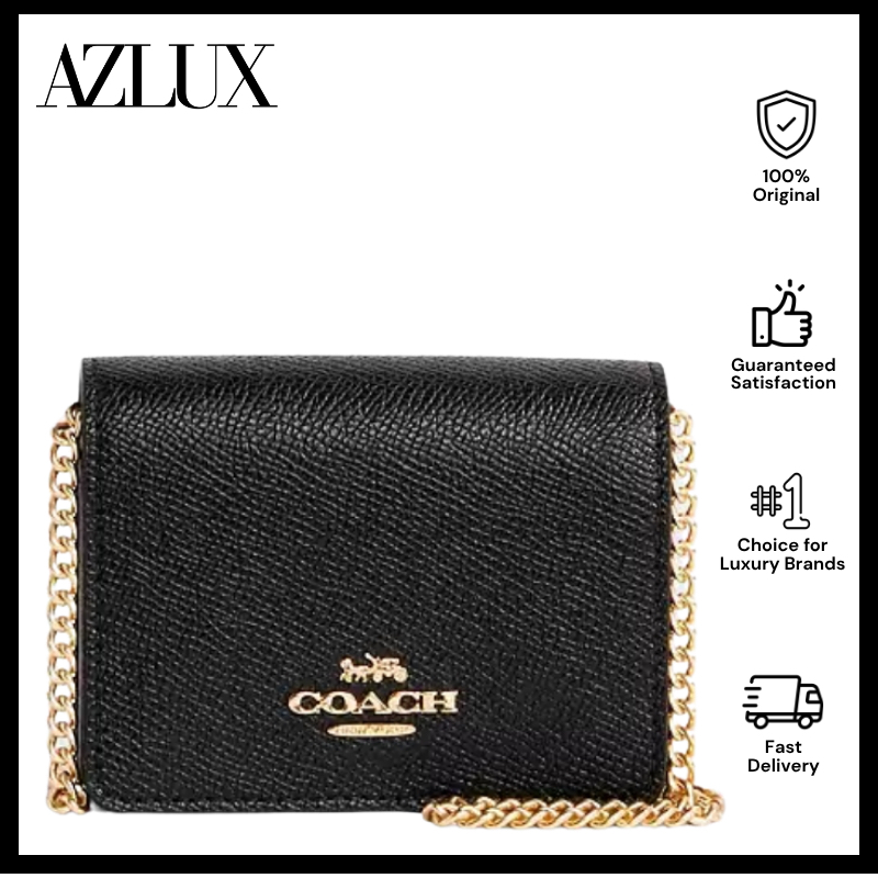 Coach Mini Wallet On A Chain Black