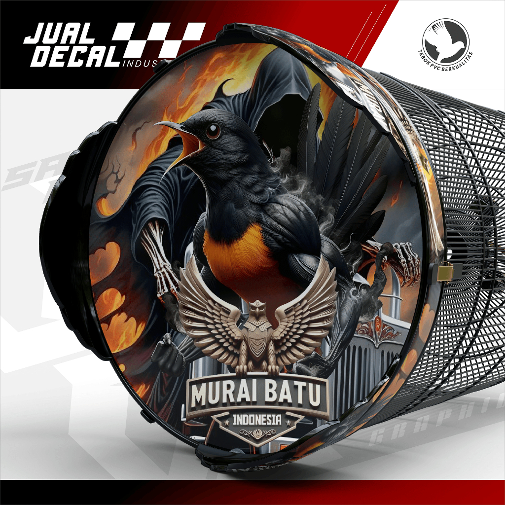 Stiker Sangkar Murai Batu Indonesia series Decal Tebok Kandang Burung Kacer Anis Variasi