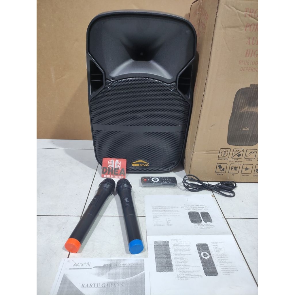 Speaker Aktif Portable ACS  1218-1 Wireless Meeting A/C/S 1218-1 10in 10 inch 30watt Dengan 2 Mic Wi